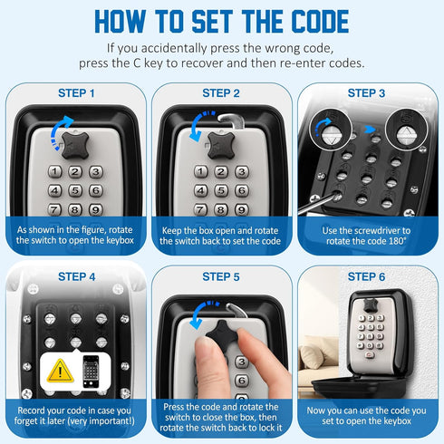 Key Safe Outdoor Waterproof Lockbox, 12 Digit Combination, Extra Large Key Storage Box with Weatherproof Cover, Police