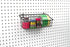 Spectrum Pegboard & Wall Mount Wire Basket Small, Industrial Gray Storage Organizer for Garage and Crafts