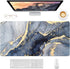 Large Desk Mat - 32" x 16" XXL Extended Gaming Mouse Pad, Cute Blue Gray Marble Design