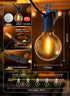 50FT 25 G40 Bulbs IP65 Dimmable Brightown Outdoor String Lights, Shatterproof Patio Lights, Waterproof Hanging