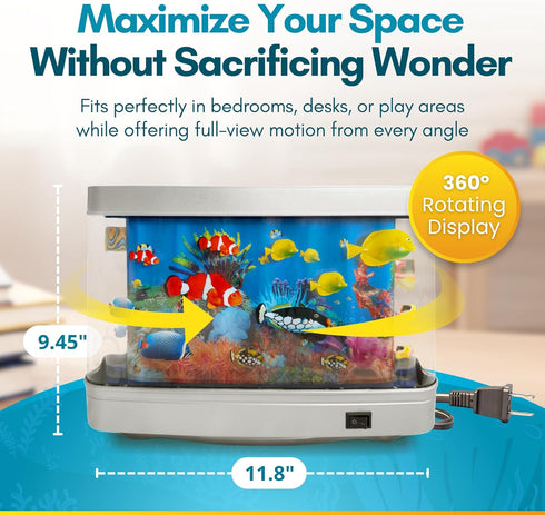 Linda's Essentials Fake Fish Tank Frutiger Aero Fish Lamp - Fake Aquarium Decorative Lamp, Artificial Fish Tank