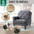 FoDau770 5 Inches, Set 4, 5/16" Black Rubber Wood Furniture Legs Straight Tapered Wood Feet Mid Century Sofa Legs