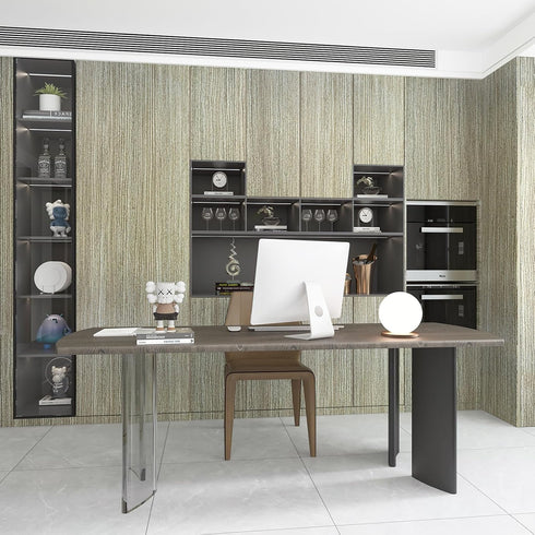 Gray Wood Wallpaper Peel and Stick Brown Wood Grain Contact Paper 16" 118", Oak Bamboo Texture Waterproof Adhesive Removable Matte Thick Rustic Vinyl Wrap for Shelf Liners Countertops Kitchen Cabinet by Ekmxmax
