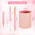 6 BBTO Bling Sequin Pen Holder with Pcs Sequin Click Pens Cute Glitter Retractable Ballpoint Pens, Pencil Cups for Desk