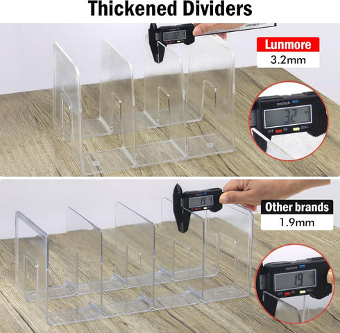 Clear Desktop Book Organizer, Creative Book Stand, Divider Bookshelf for Home School and Office, Pack of 2