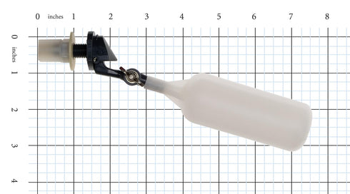 Kerick Valve MA252 PVC Mini Float Valve, Tank Mount, 1.5 gpm at 60 psi, Adjustable Arm, 1/4" Tube