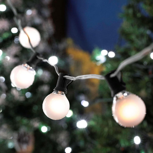 25 Pack G40 Bulbs, Bulbs Bulbs 3000 Bulbs Novelty Lights Frosted White Outdoor Globe Light Glass Incandescent with Hour