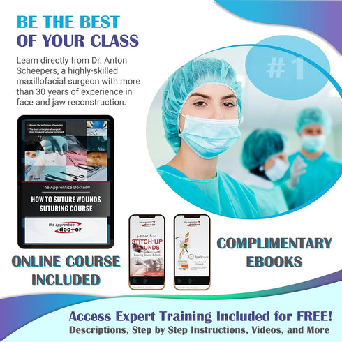 Suture Kit for Medical Students + Online Suturing Course Access by The Apprentice Academy, Designed by Experienced