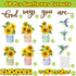 Christian Bulletin Board Decorations Sunflower Theme Inspirational Sets with Hummingbird Flower Jar Cutouts