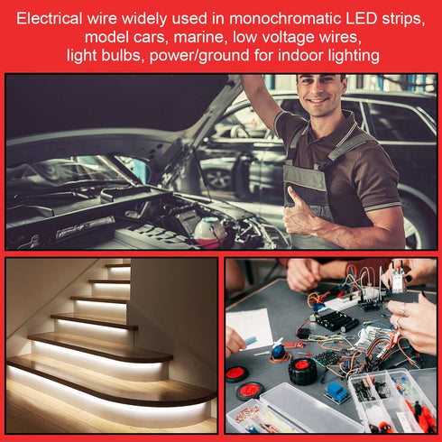 16 16AWG 100FT 2 12V/24V VIABRICO Gauge Wire, Automotive Wire Electrical Wire Conductor Red Black DC Cable LED Strips