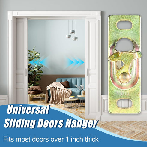 2 Pack Pocket Door Hardware Kit, RV Sliding Door Hanger with Adjustment Wrench, Pocket Door Rollers Assembly Pocket Door Hanger, Pocket Door Hanger Connection Plate, RV Sliding Door Hardware