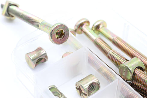 binifiMux 10-Pack M6-1.0 80mm Crib Screws, x Hex Socket Head Cap Crib Baby Bed Headboard Bolt and Nuts