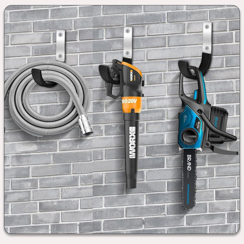 Heavy Duty Steel Garage Hooks, Utility Organizer Hooks for Garage Garden Tools, Steel Wall Mount (Black 2 Pack)