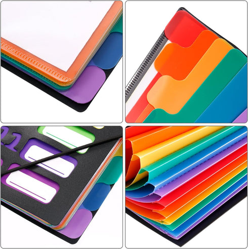 Shappy 12 Pocket Expanding File Folder with Rainbow File Folders Organizer for A4 Size Documents