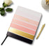 WORLD TRAVELER Eccolo Large Lined Journal Notebook, Hardbound Cover, 256 Ruled White Pages, Ombre Stripes, 8x10 inches