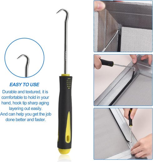 BAYTORY Upgrade Window Screen Repair Kit, Steel/Nylon Roller Tool with 32ft Retainer Spline & 12 Screen Clips