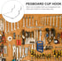 5pcs Heavy Duty Metal Pegboard Hooks with Cup Holder, Industrial-Grade Garage and Workshop Pegboard Accessories