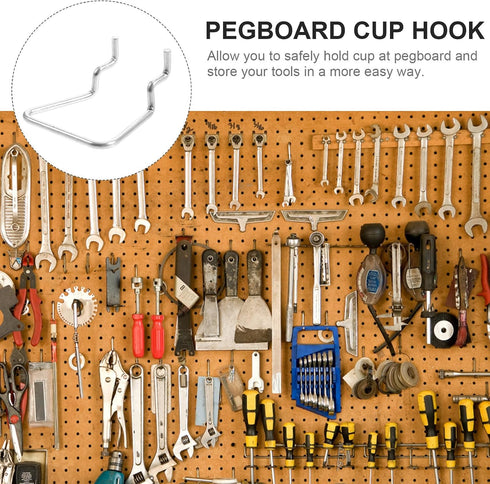 5pcs Gadpiparty Metal Pegboard Hooks Heavy Duty Tool Organizer Hooks for Garage Workshop Workbench Storage