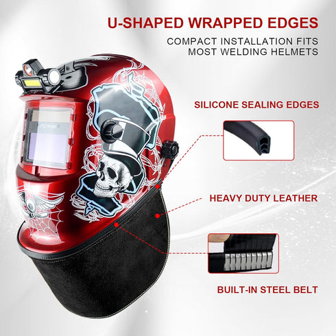 TRQWH Welding Helmet Bib Cover Extended Split Wrap-Around Helmet Back Cover with Press Fit Seal, for Most Welding