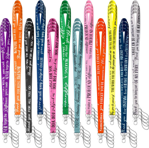 Motipuns 48 Pcs Thank You Gifts Lanyard Bulk for ID Badge Employee Appreciation
