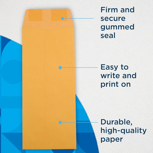 Guardian #11 Paper Shipping Policy Envelopes - Pack of 500 Blank Envelopes for Documents, 4 ½ x 10 ? Inches
