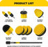 Holikme 10Pieces Drill Brush Attachments Set, Power Scrubber Brush with Extend Long Attachment,Scrub Brush,Shower Scrubber,Cleaning Supplies,Yellow by Holikme