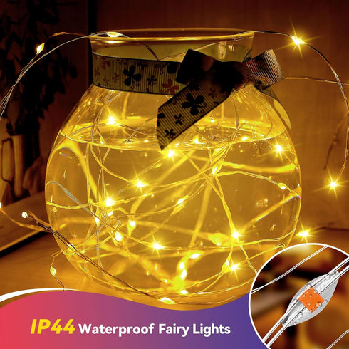 LitHome 2 Pack 20 60 2 Warm White Fairy Lights Battery Operated, FT LED Twinkle Lights Battery Operated Modes