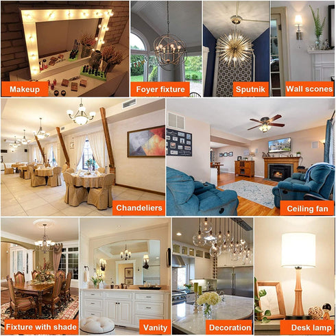 6 Pack Leools E12 Dimmable G16.5 Bulbs, 6W (60W Equivalent), 600lm, Soft White 3000K for Chandeliers, Ceiling Fans