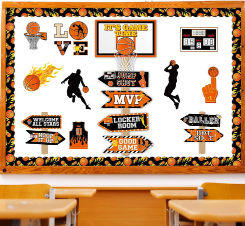 gisgfim 36pcs Basketball Bulletin Board Decoration, Basketball Theme Cut-Outs for School Classroom