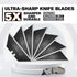 50-Pack Utility Knife Blades, Blackened SK-2 Razor Blades for Box Cutter Utility Knife, Never Rust Design, Extra Durable
