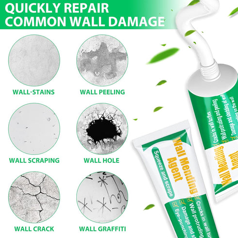 Drywall Repair Kit, Drywall Hole Patch Kit Spackle Puddy Wall Repair Large Hole Patch Kit, Wall Mending Agent with Scraper Easy to Fill The Holes for Home Wall, Plaster Dent Repair - 2 Pcs by Mckanti