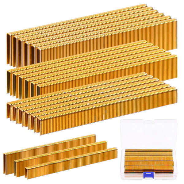 Glarks 2800Pcs 18 Gauge Narrow Crown Staples, 3 Sizes for Electric Stapler, Pneumatic, DIY Home Improvement