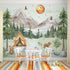 63x89.8inch 3D AM AMAONM Large Watercolor Mountain Landscape and Forest Pine Tree Wallpaper Peel and Stick Animals Wall