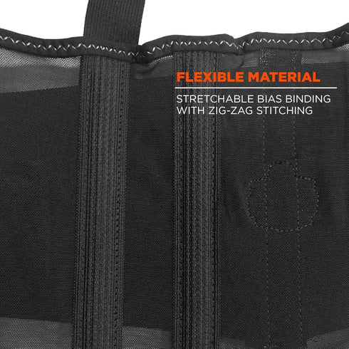 Ergodyne ProFlex Back Support Brace, 8" Spandex Belt, Adjustable, Removable Straps, Small, Black, 100