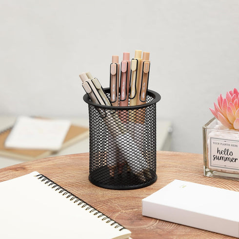 Mr. Pen Retractable Gel Pens, 6 Pack, Black Ink, Vintage Barrels, 0.5mm Fine Point, Aesthetic Pens