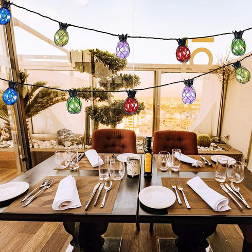 10 Bulbs Decor(10FT Vigdur Pineapple String Lights - Outdoor Patio Lights Plug in with Pineapple Connectable, Indoor