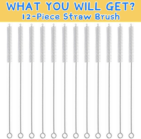 LEDUO 12 12 inch, 12mm 40 oz 30 oz 20 oz 64 oz Straw Cleaner Brush for Stanley - PCS | Reusable Drinking Straw Brushes