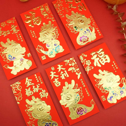 Red Envelopes Chinese New Year, Lucky Money Envelopes 2024, Dragon Year Red Packets for Spring Festival