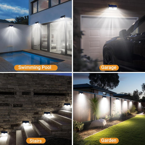 318 3 1 Pack vighep Solar Motion Lights Outdoor, LED Waterproof Fence Light Solar Powered with Lighting Mode, Cold