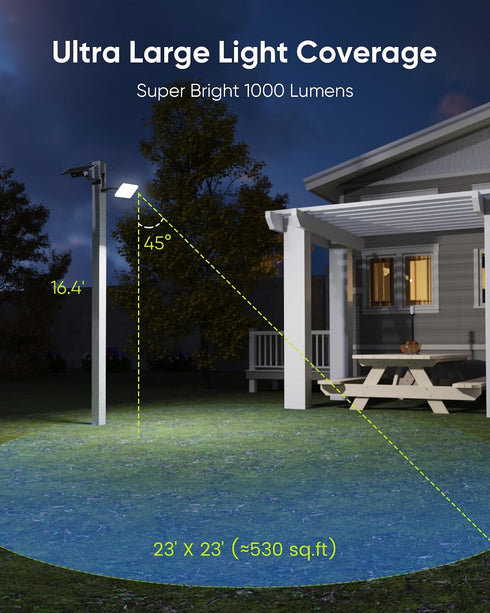 1000 299 4000mAh IP65 JACKYLED Lumens LED Solar Lights Outdoor Bright Solar Dusk to Dawn Light with Battery, Waterproof