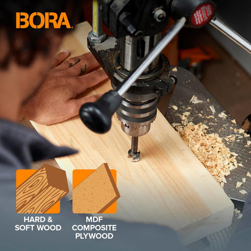 BORA BFB-009751 1 1/8" Dia Tempest Forstner Bit, 3-1/2" OAL for Wood Drilling and Cabinet Making