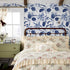 Palm Tree Leaf Navy Blue and White Floral Wallpaper, Peel and Stick Tropical Wallpaper, Removable for Bathroom