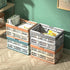 UShioart 20L Collapsible Crate Milk Crates for Storage Plastic shopping basket for Kitchen Bathroom (White)