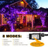 weillsnow 164FT 500 8 164FT) LED Purple Christmas Lights, Modes Waterproof Plug in String Lights for Halloween