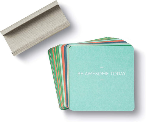 Motto of the Day Card Set by Compendium: 76 Unique Inspiring Statements with Desktop Stand