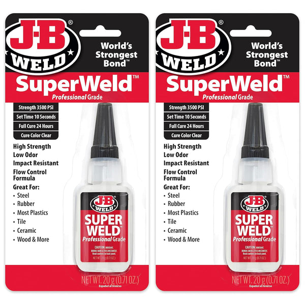 J-B Weld Superglue 20g 2 Pack, Professional Grade SuperWeld