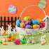72PCS 2.3" JOYIN Printed Empty Plastic Eggs, Bright Colorful Plastic Eggs Bulks for Festival Hunt, Filling Treats