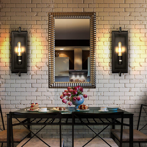 Set FRIDEKO HOME Wall Sconces of Two - Black Sconces Wall Lighting Rustic Wall Lamp Wall Mounted Light Wall Light