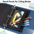 V-Opitos Pencil Pouch for 3 Ring Binder, 2 Pack Purple 3-Holes Zipper Pencil Pouches, Sturdy and Durable Cloth Pencil Case with Clear Window for Office School College Supplies