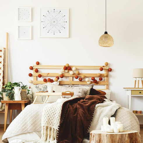 7.67 Inch UPKOCH Woven Bamboo Lamp Shade Pendant Light Cover Rustic Rattan Ceiling Lamp Shade for Home Bedroom